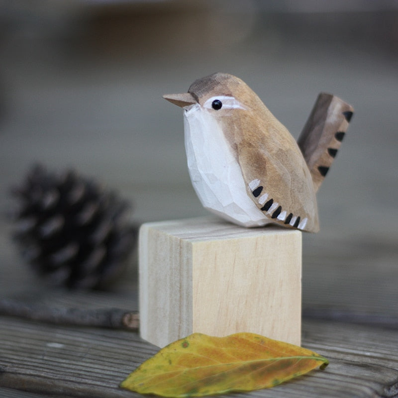 NatureChirp -Kleurrijke Handgemaakte Houten Vogelbeeldjes voor Home Decor