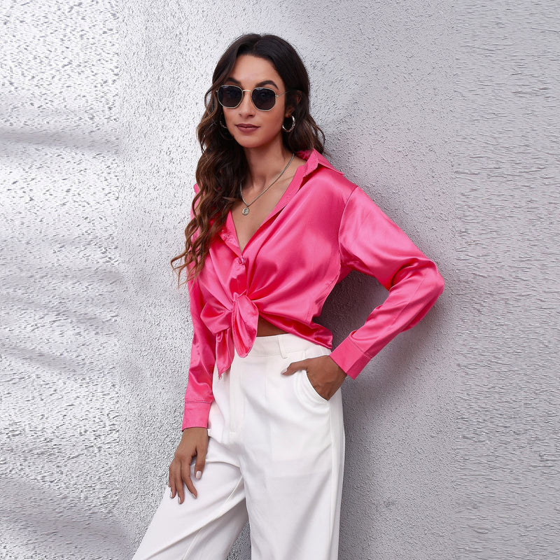 Lina – Elegante blouse met lange mouwen en knoopsluiting aan de voorkant