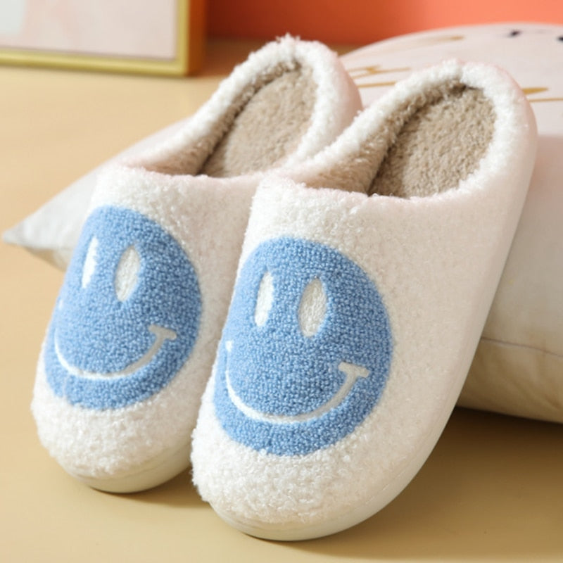 Anna– Slippers met Geborduurd Smiley Design en Nepbont Voering