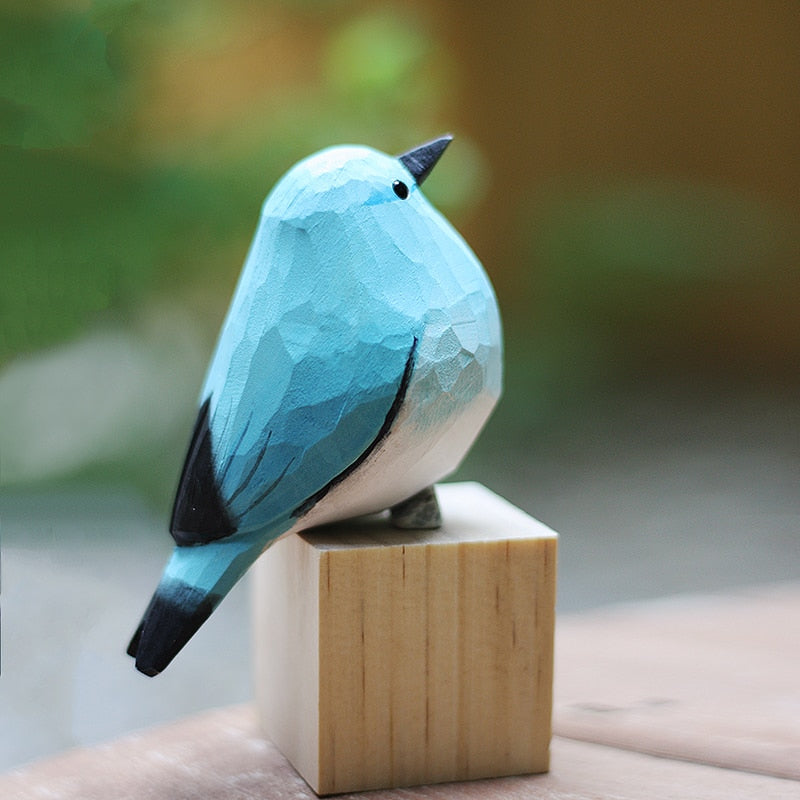NatureChirp -Kleurrijke Handgemaakte Houten Vogelbeeldjes voor Home Decor