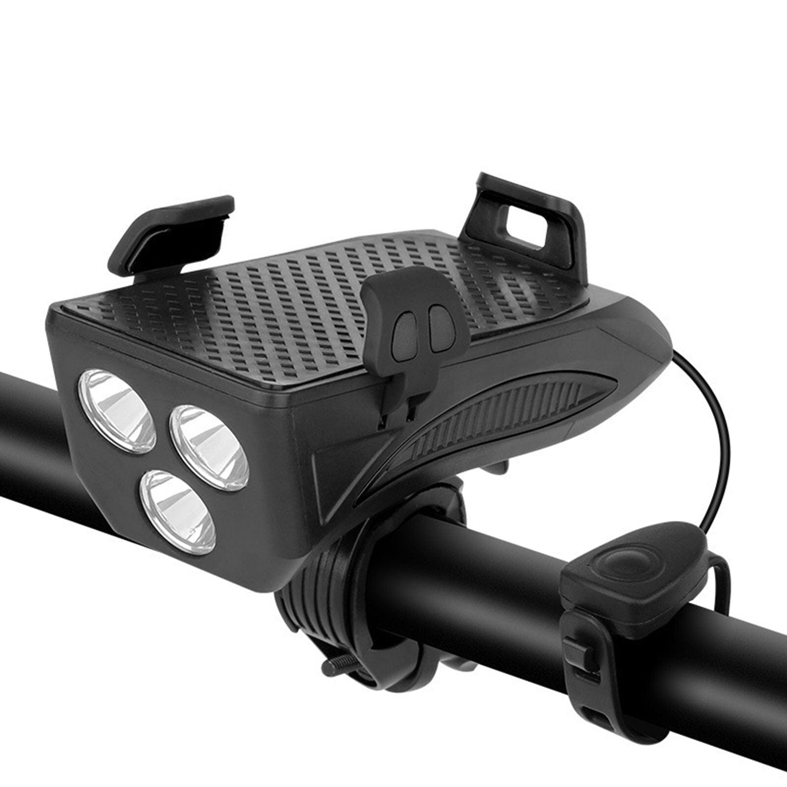 VeloSmart - 4 in 1 fietsapparaat met ledlampje claxon oplader en telefoonhouder