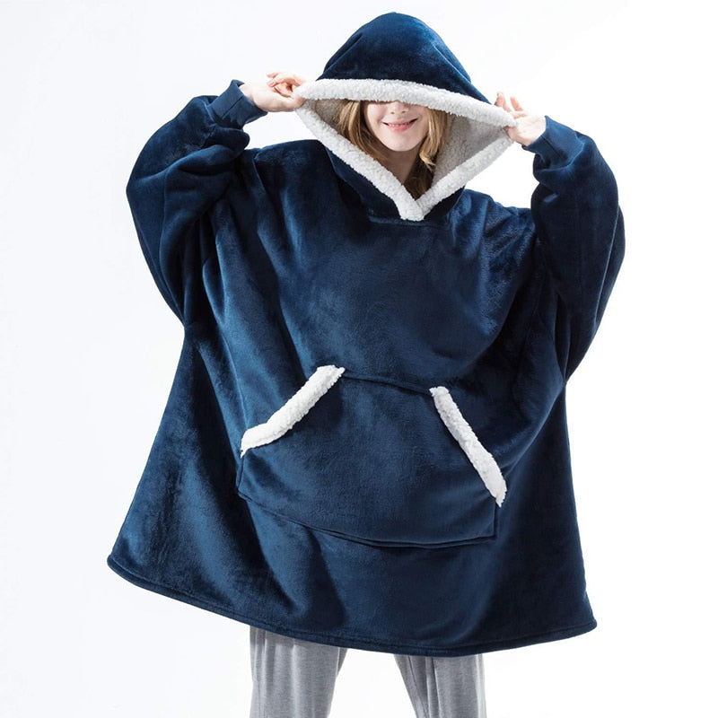 Mia - Oversized Hoodie Deken met Warm Plush en Handige Zakken