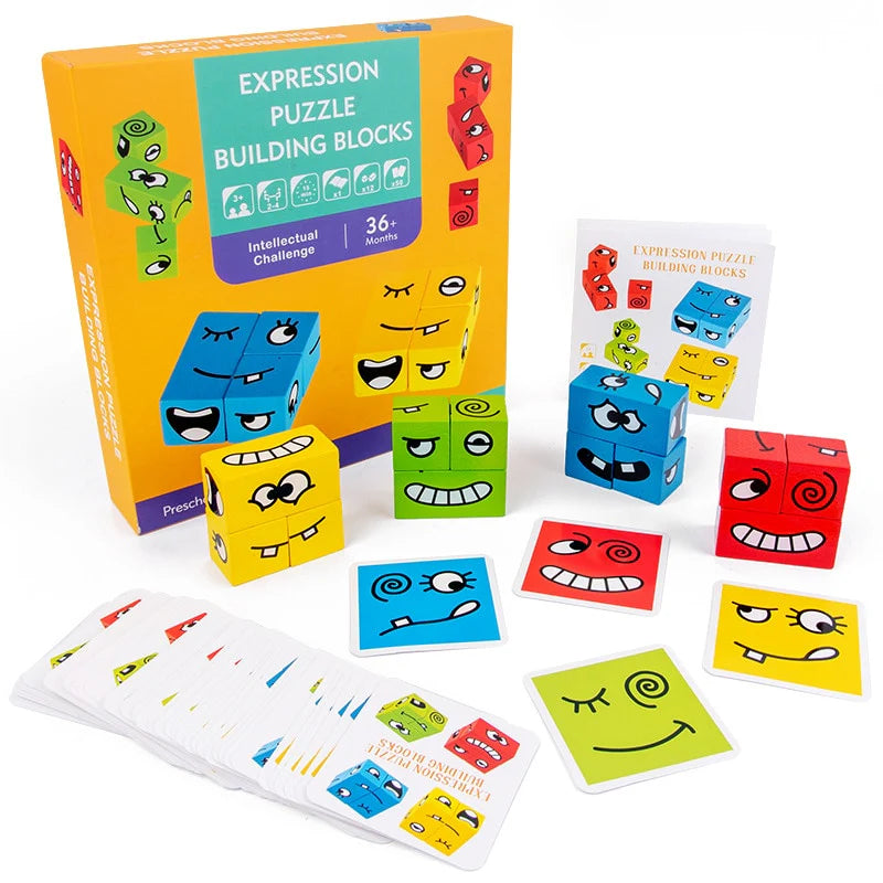 BrightMinds – Leuk puzzelspel met gezichtsuitdrukkingen voor Montessori-onderwijs