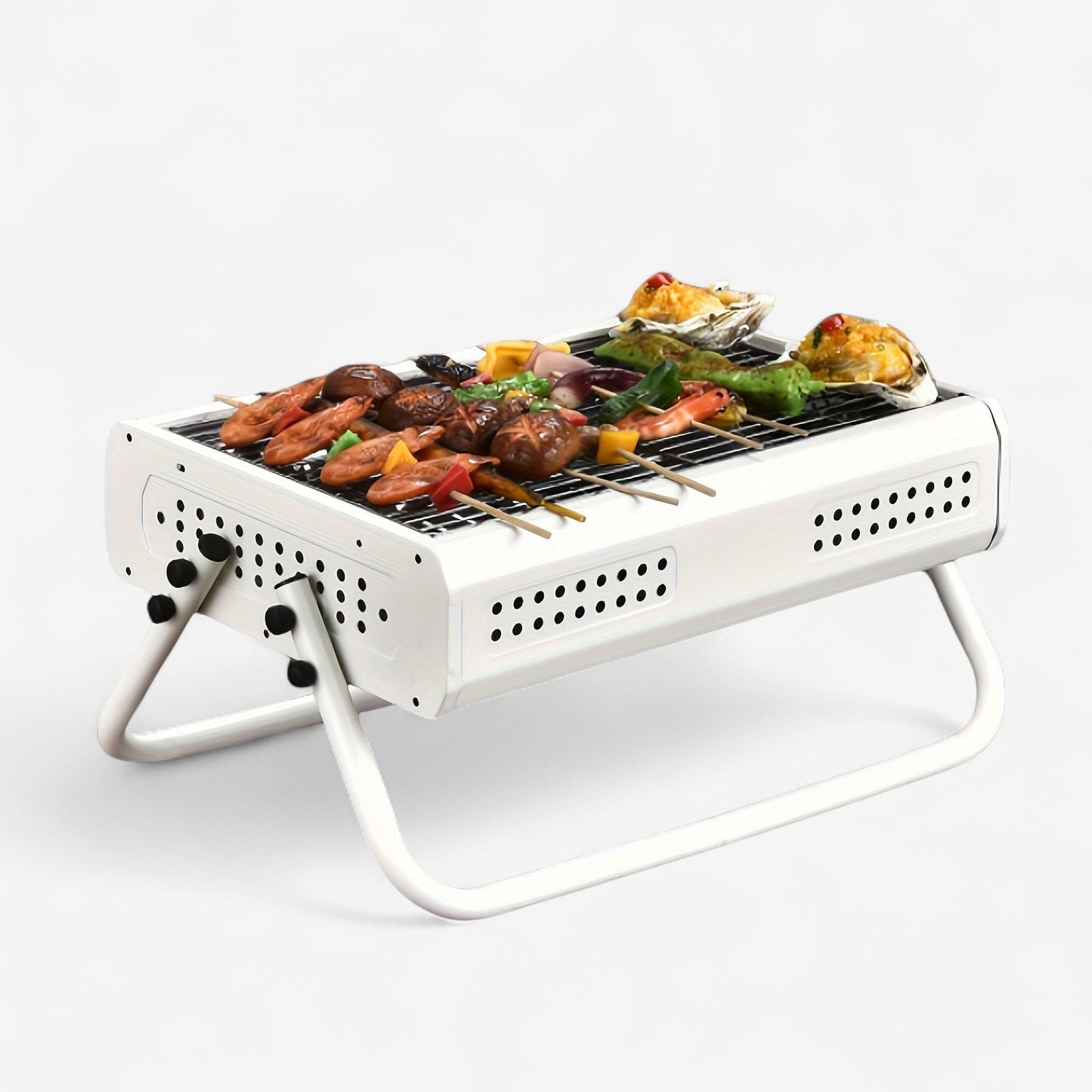 GrillEase – Draagbare BBQ Grill met Opvouwbaar Ontwerp en Dubbelgebruik Handgrepen