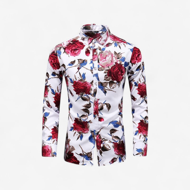 Hendrix – Overhemd met Lange Mouwen Bloemenprint en Omgeslagen Kraag