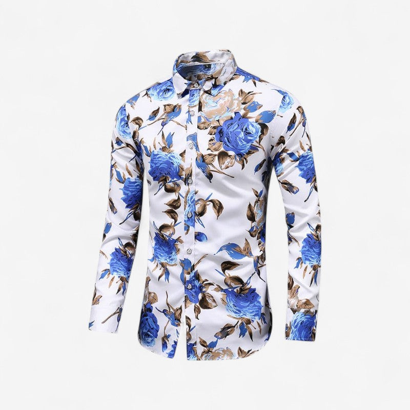 Hendrix – Overhemd met Lange Mouwen Bloemenprint en Omgeslagen Kraag