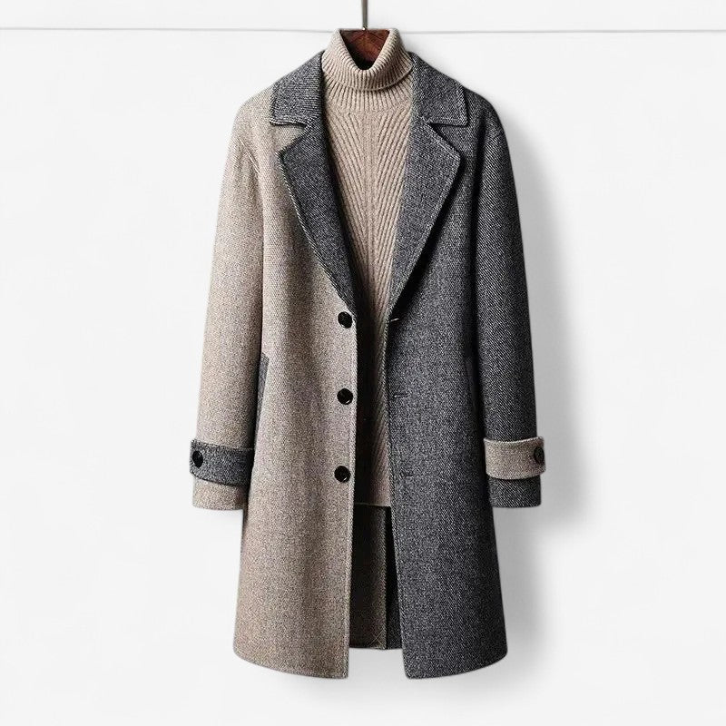 Arvion – Lange mantel met lange mouwen en klassiek ontwerp