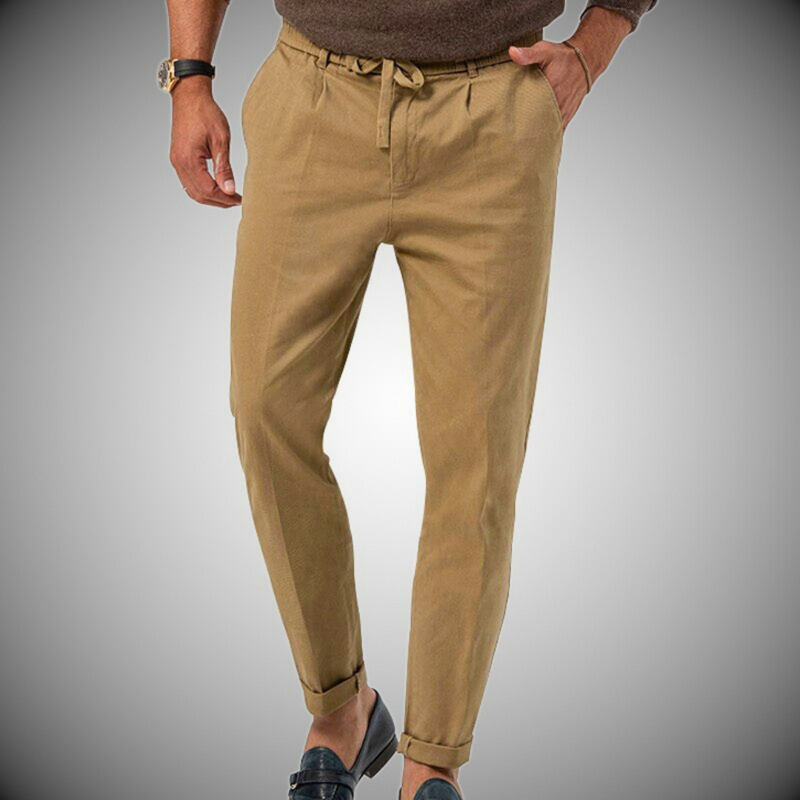 Milaan – Klassieke pantalon met steekzakken en verstelbare taille met trekkoord