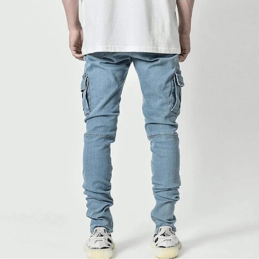 Claus - Modieuze Denim Cargo Broek met meerdere zakken