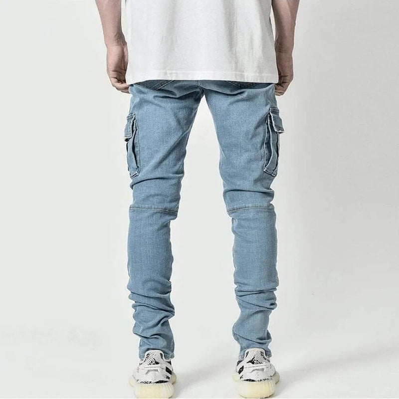 Claus - Modieuze Denim Cargo Broek met meerdere zakken