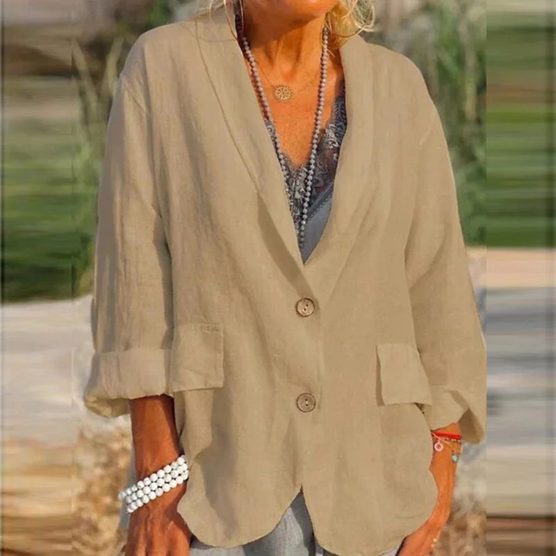 Lina - Relaxte blazer met oprolmouwen