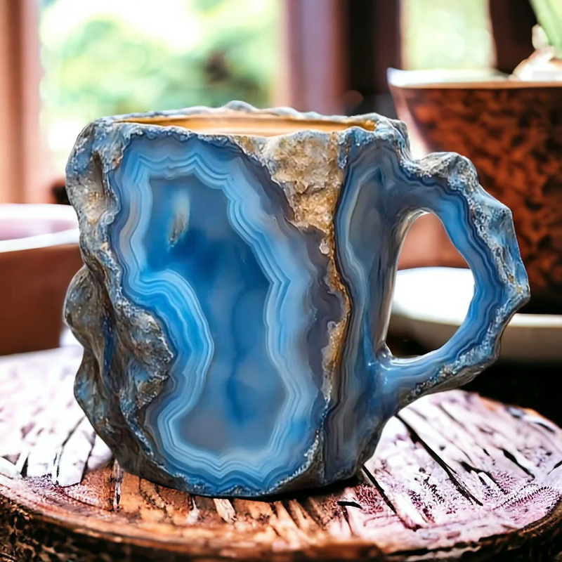 ArtisanAura - Elegante Handgemaakte Stenkop Precious Mok