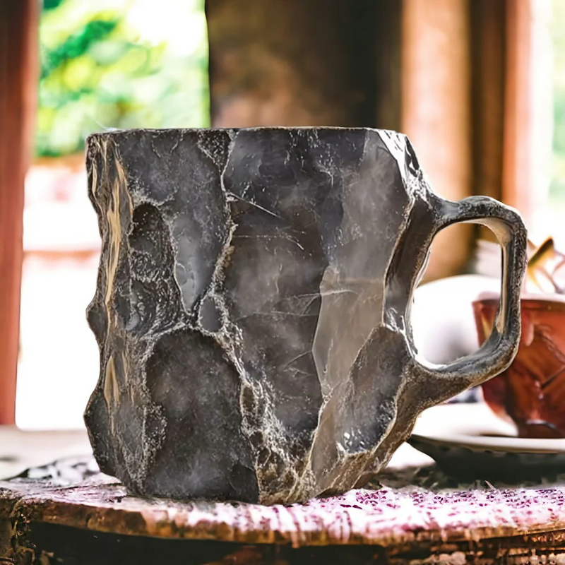 ArtisanAura - Elegante Handgemaakte Stenkop Precious Mok