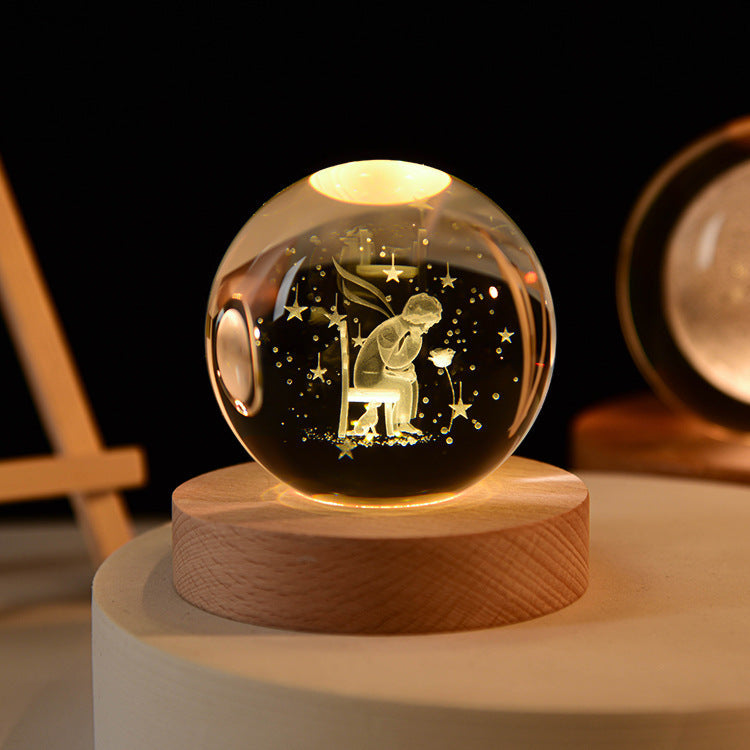 MoonAstro - LED-kristallen bol met dimbare gloed