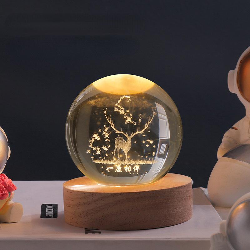 MoonAstro - LED-kristallen bol met dimbare gloed