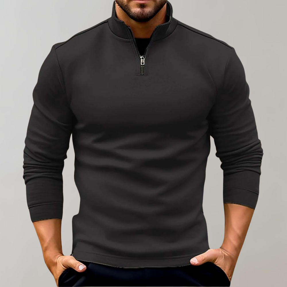 Ethan – Stijlvolle half-zip pullover sweatshirt met lange mouwen