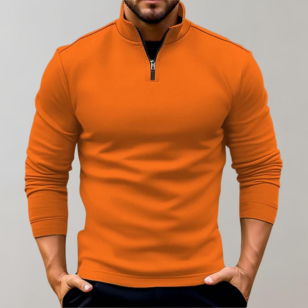 Ethan – Stijlvolle half-zip pullover sweatshirt met lange mouwen