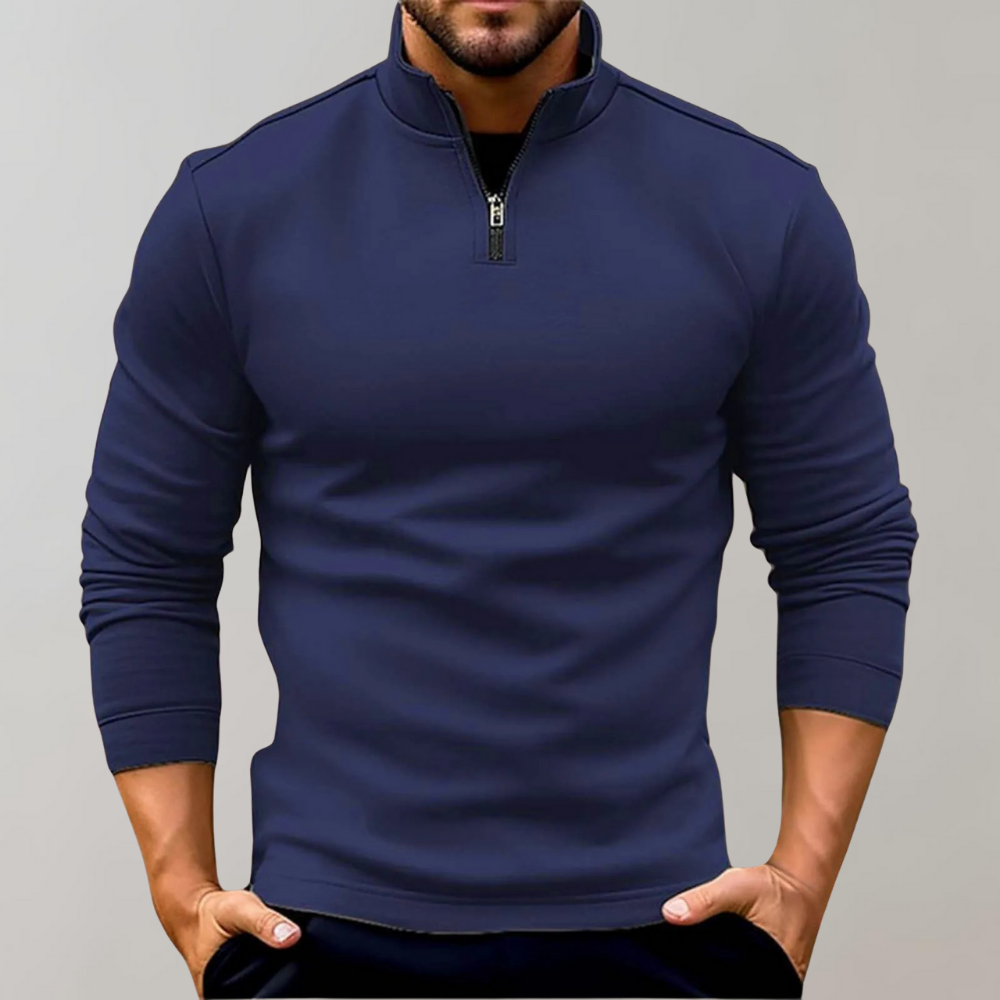 Ethan – Stijlvolle half-zip pullover sweatshirt met lange mouwen