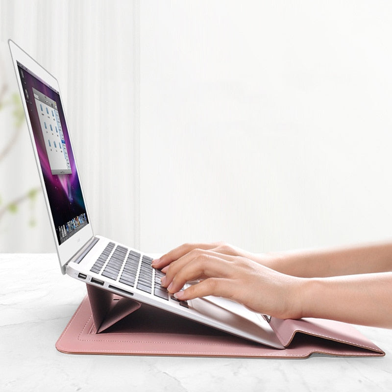FlexiGuard - Multifunctionele laptophoes met ingebouwde standaard en polssteun