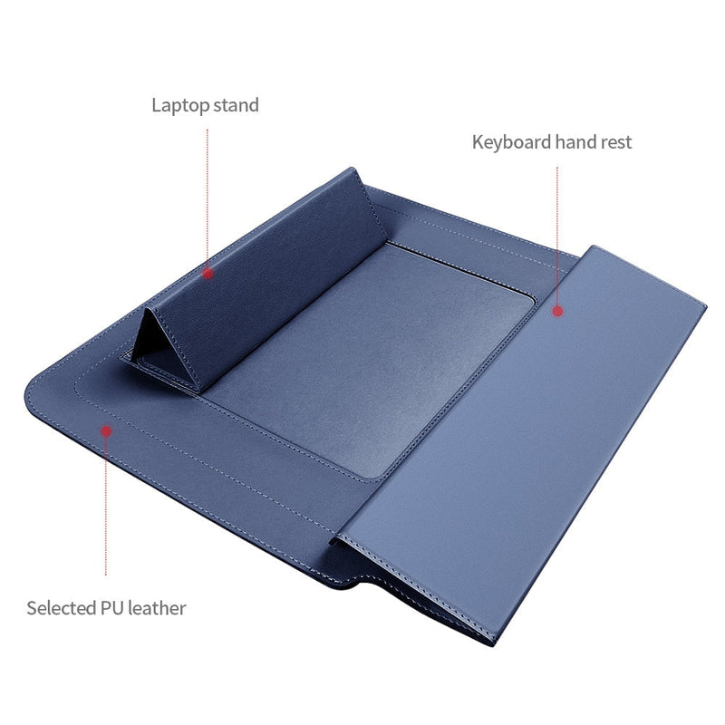 FlexiGuard - Multifunctionele laptophoes met ingebouwde standaard en polssteun