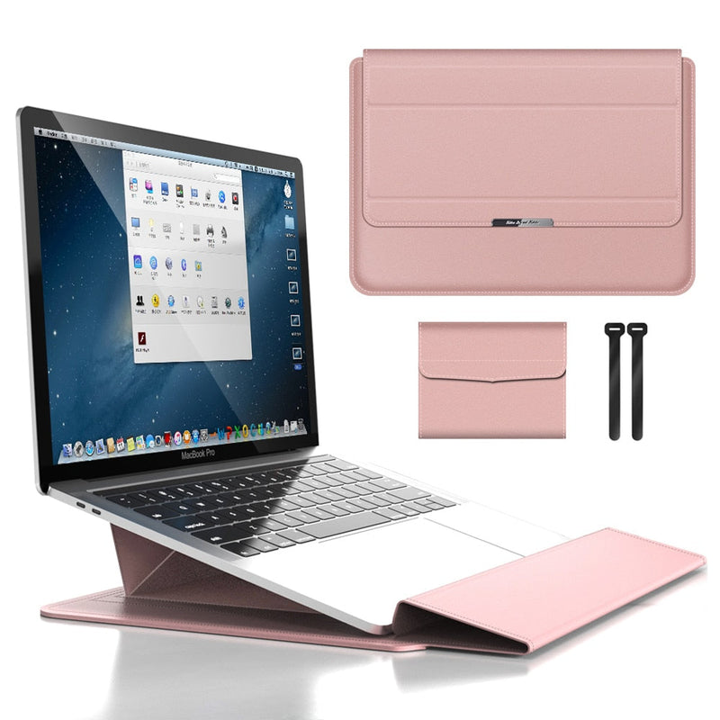 FlexiGuard - Multifunctionele laptophoes met ingebouwde standaard en polssteun