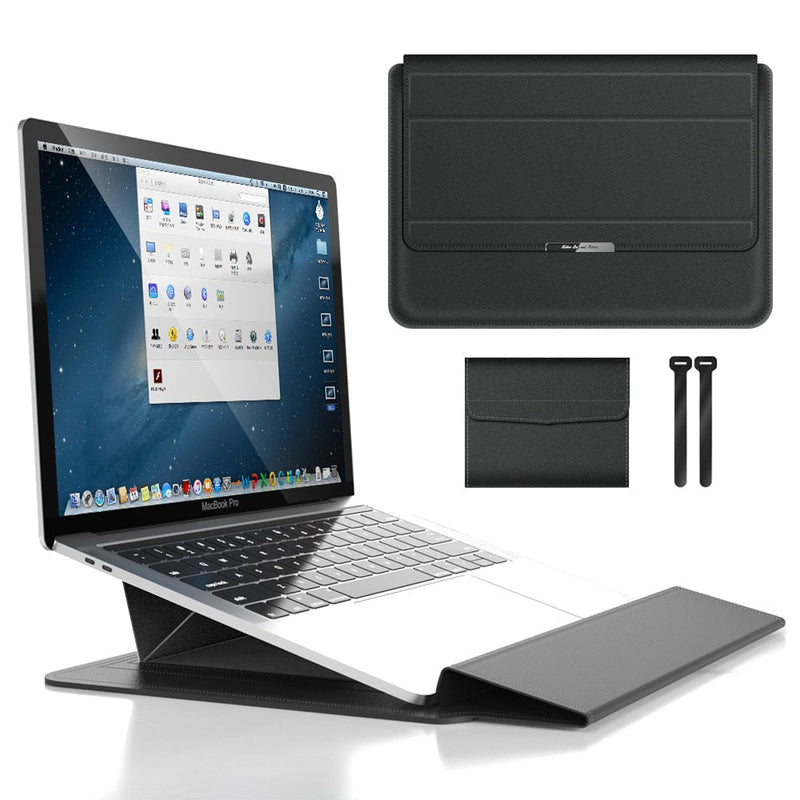 FlexiGuard - Multifunctionele laptophoes met ingebouwde standaard en polssteun