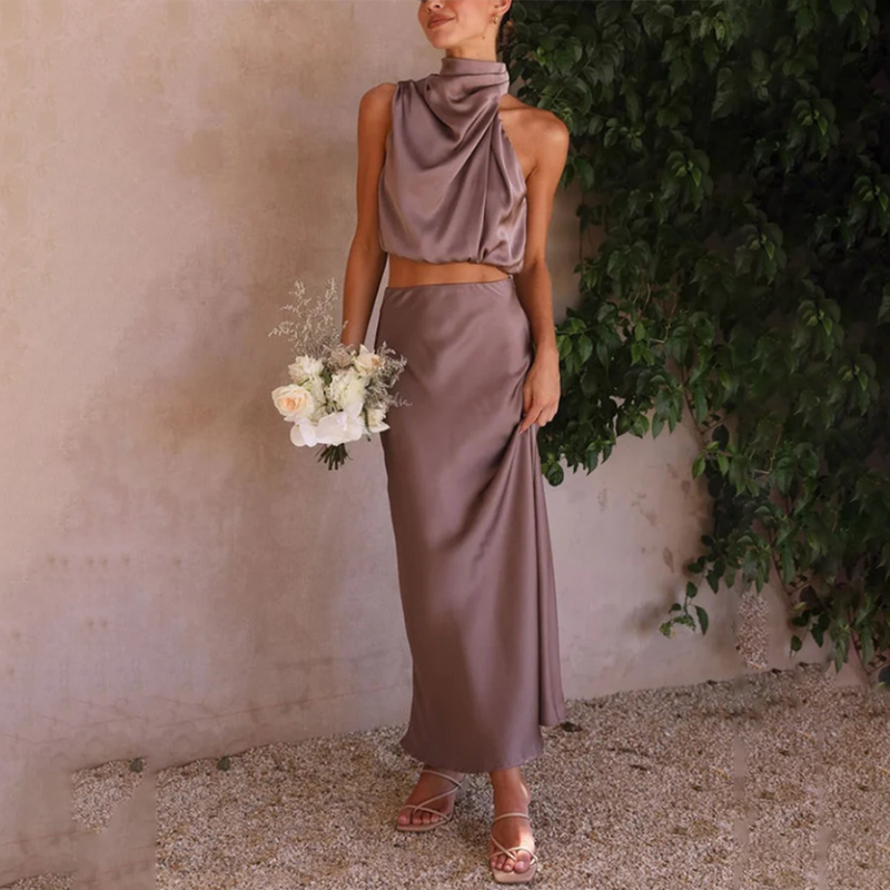 Elena - Stijlvolle 2-delige rok en mouwloze top set