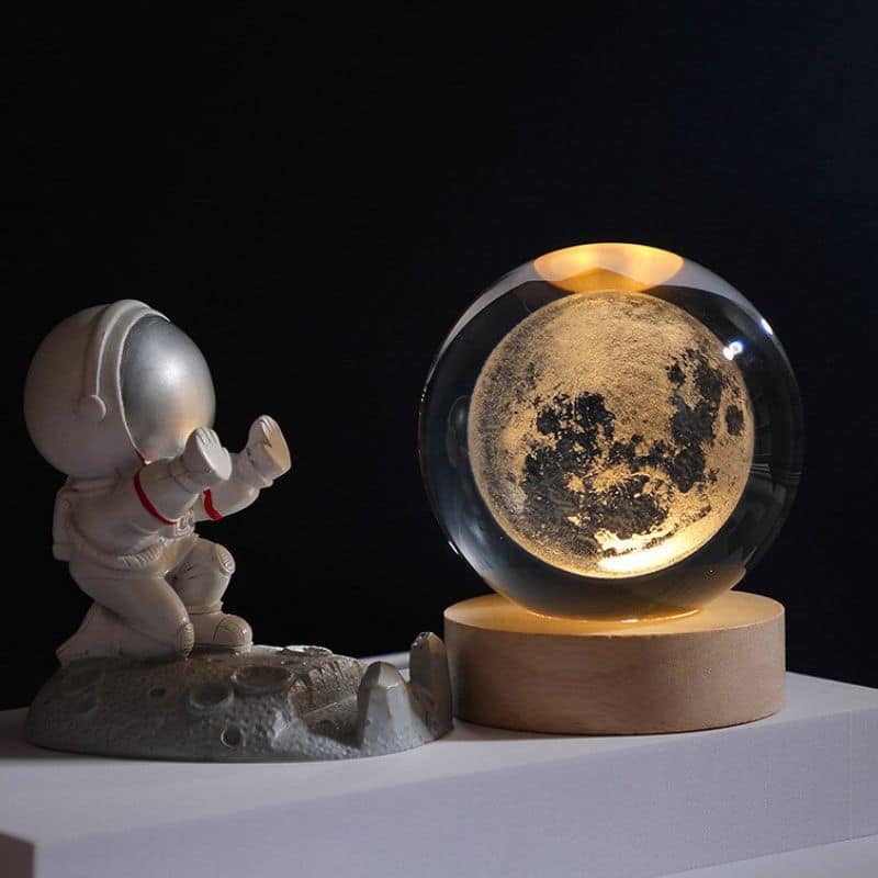MoonAstro - LED-kristallen bol met dimbare gloed