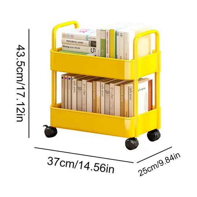 StorEase - 2-laags mobiele boekenkastwagen voor efficiënte opslag