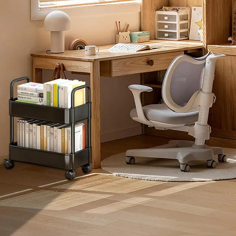 StorEase - 2-laags mobiele boekenkastwagen voor efficiënte opslag
