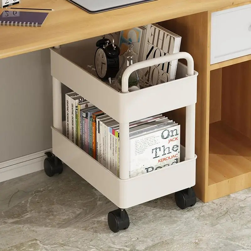 StorEase - 2-laags mobiele boekenkastwagen voor efficiënte opslag