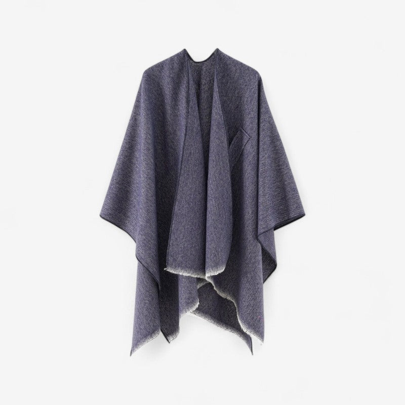 Jessica - Poncho met Schouderwikkel en Kwastjes