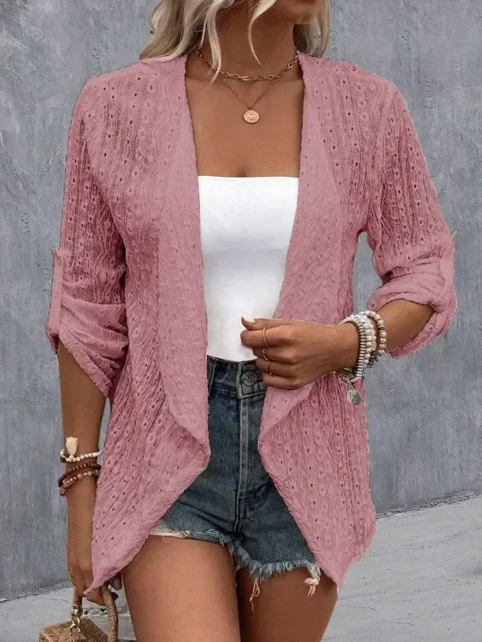 Hannah – Elegante cardigan met lange mouwen en open voorkant