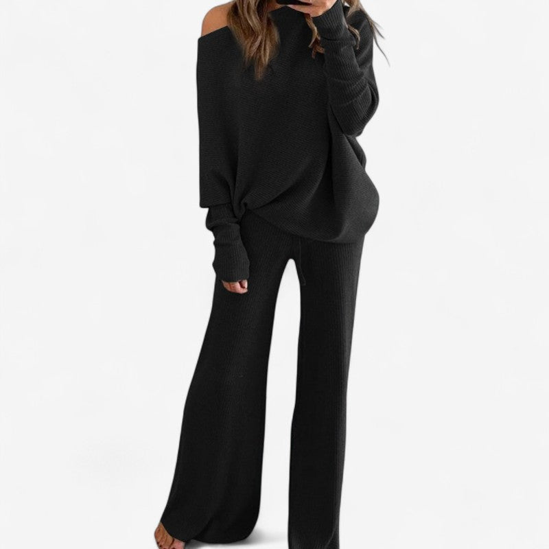 Alexis - Tweedelige set met een schouderloze top en een wijde broek
