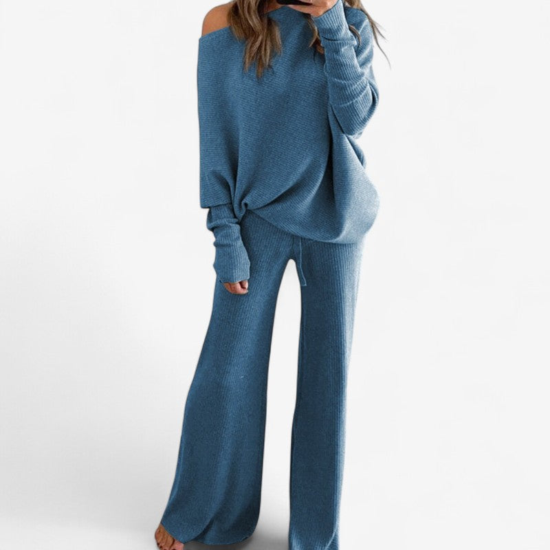 Alexis - Tweedelige set met een schouderloze top en een wijde broek