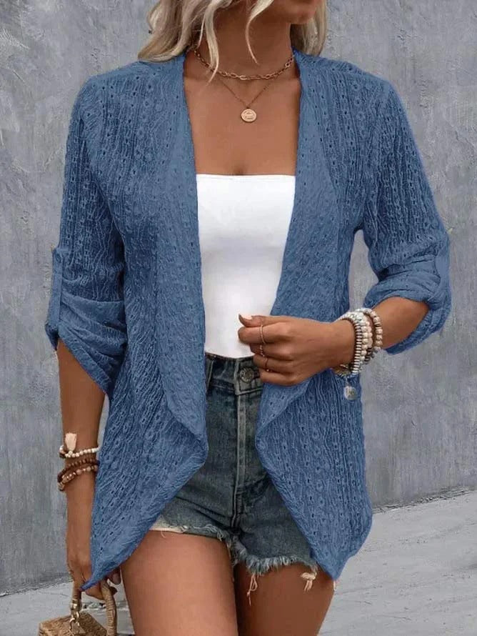 Hannah – Elegante cardigan met lange mouwen en open voorkant