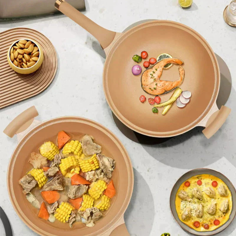 CookCraft - Wok met antiaanbaklaag, geavanceerde warmteverdeling en stoommandje