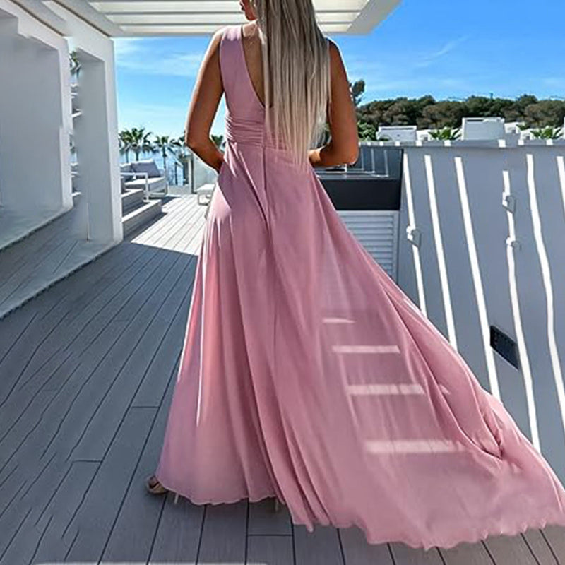 Maya - Elegante jurk met V-hals en hoge taille