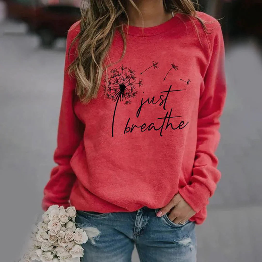 Lena - Klassieke Sweatshirt met Ronde Hals en Lange Mouwen