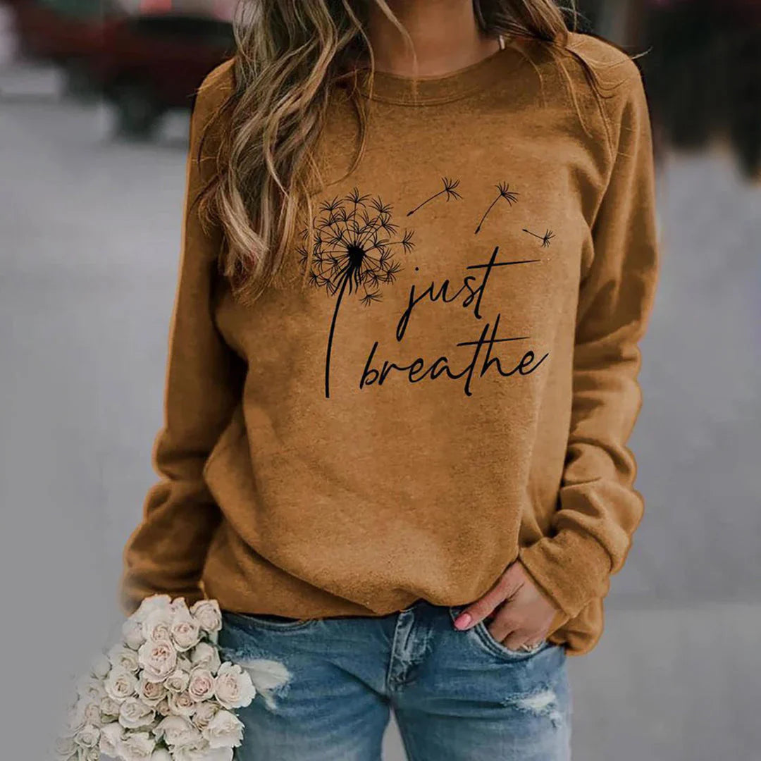 Lena - Klassieke Sweatshirt met Ronde Hals en Lange Mouwen