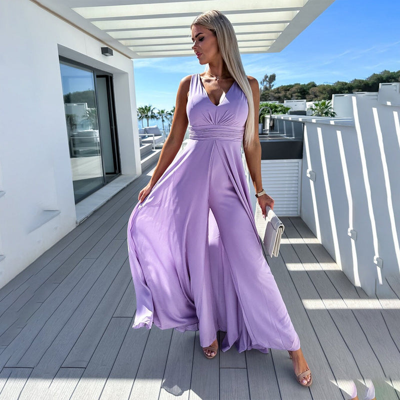 Maya - Elegante jurk met V-hals en hoge taille