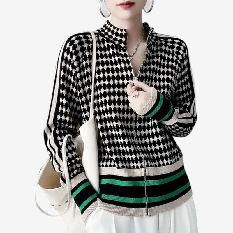 Amira – Jack met lange mouwen opstaande kraag en ritssluiting