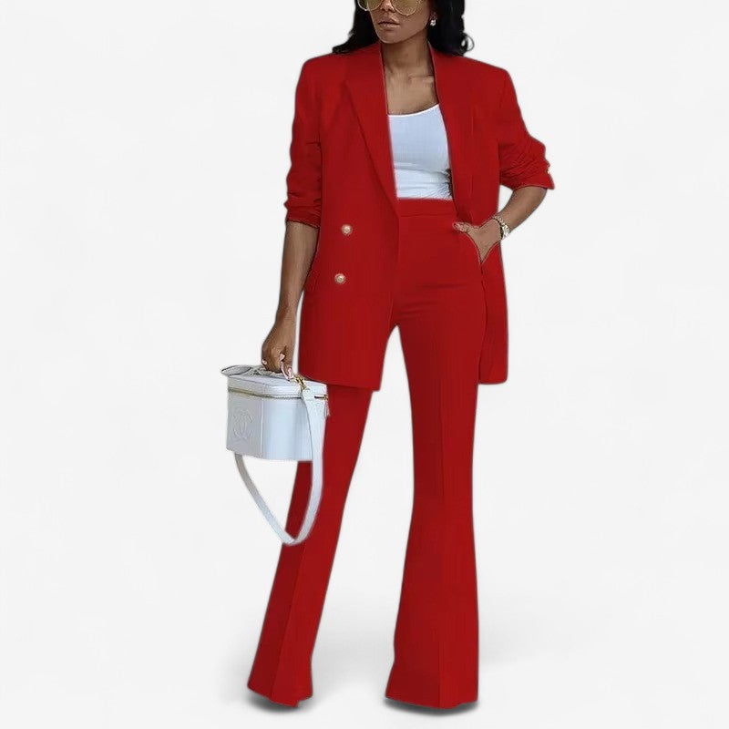 Renske – Twee delig Set met Blazer en Flared Broek