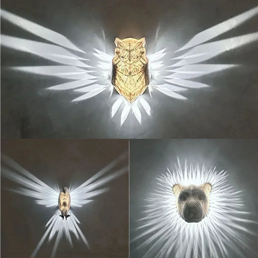 WildGlow - 3D-Dierenkop Wandlamp voor Uniek Decor