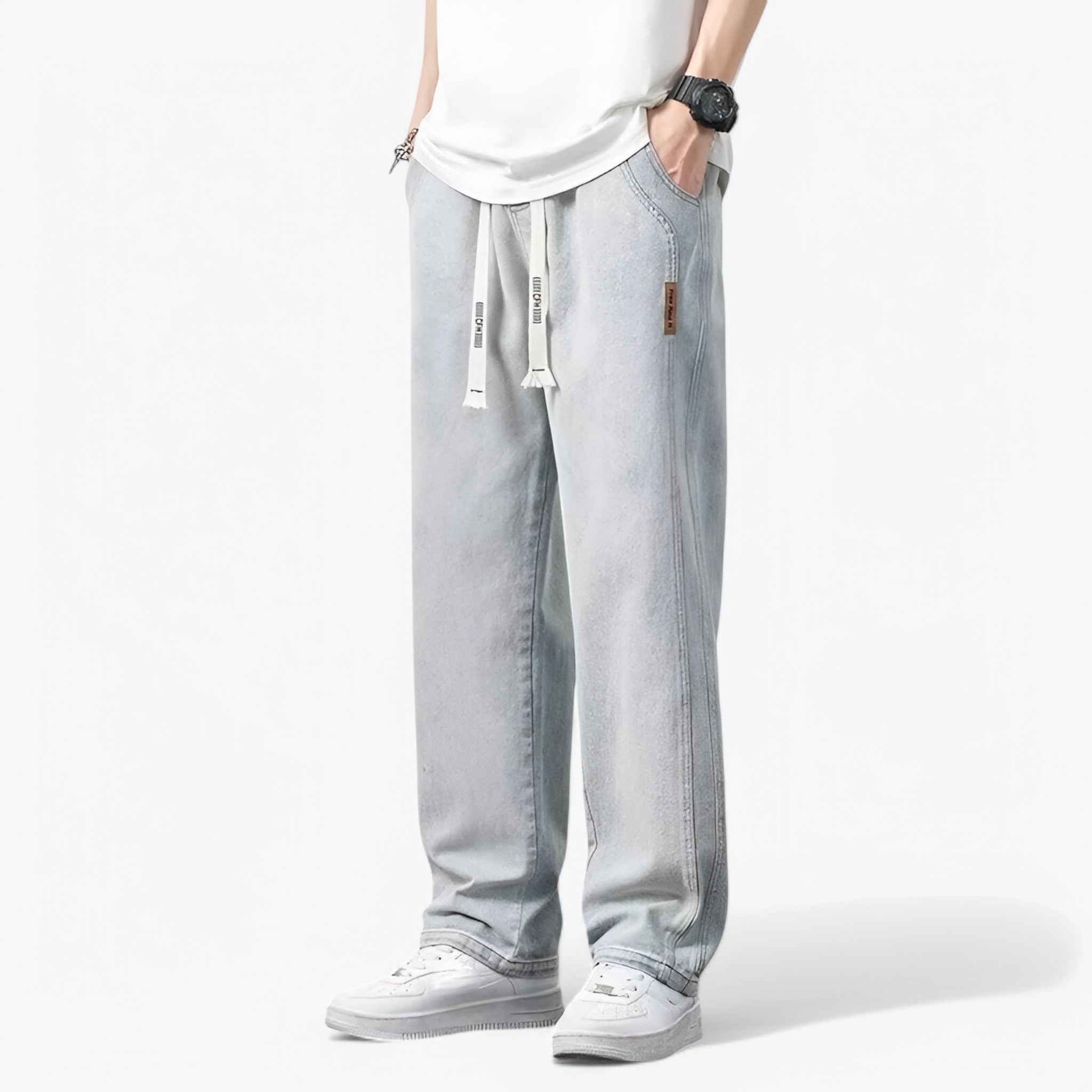 Jake – Relaxte wijde broek met functionele zakken en comfortabele tailleband