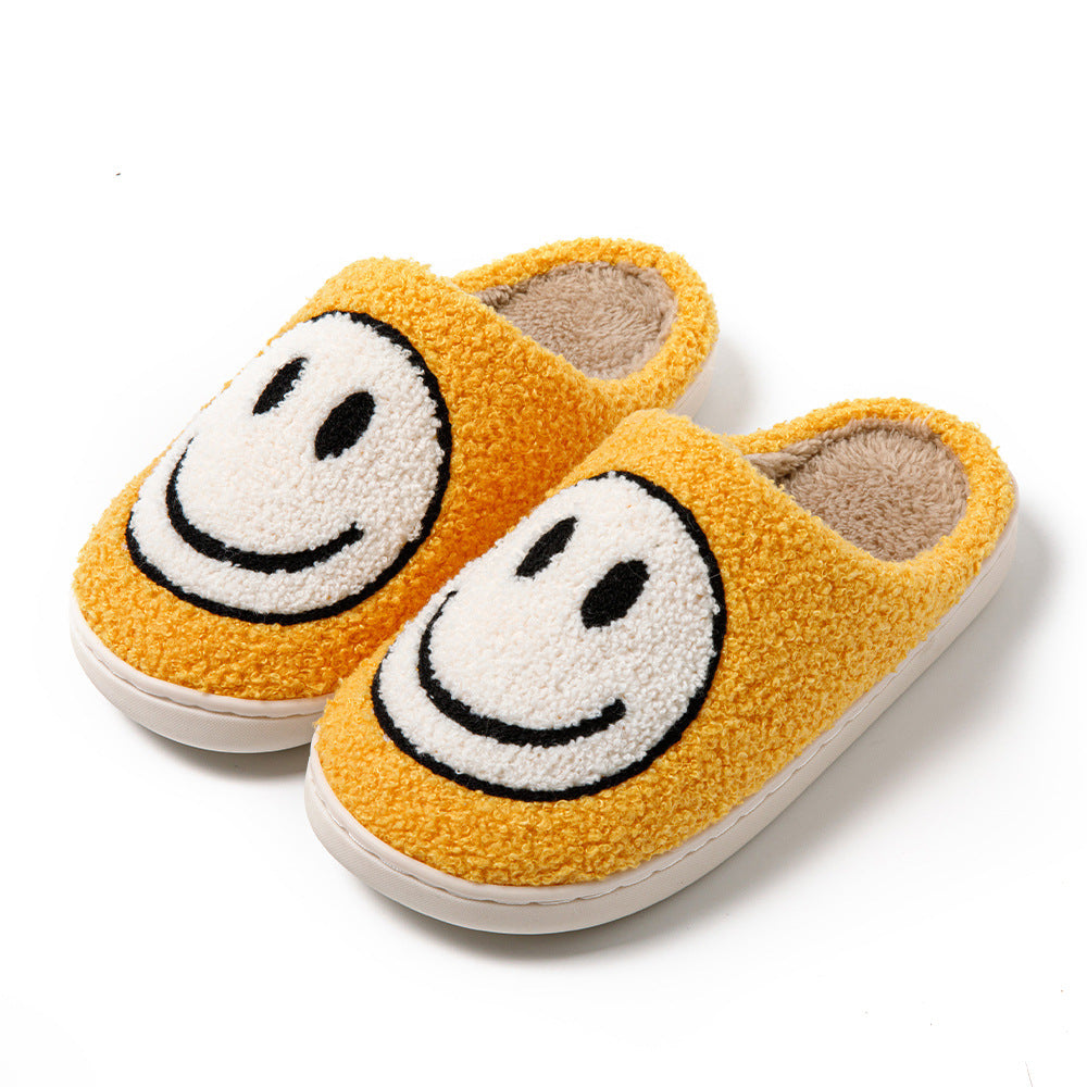 Anna– Slippers met Geborduurd Smiley Design en Nepbont Voering