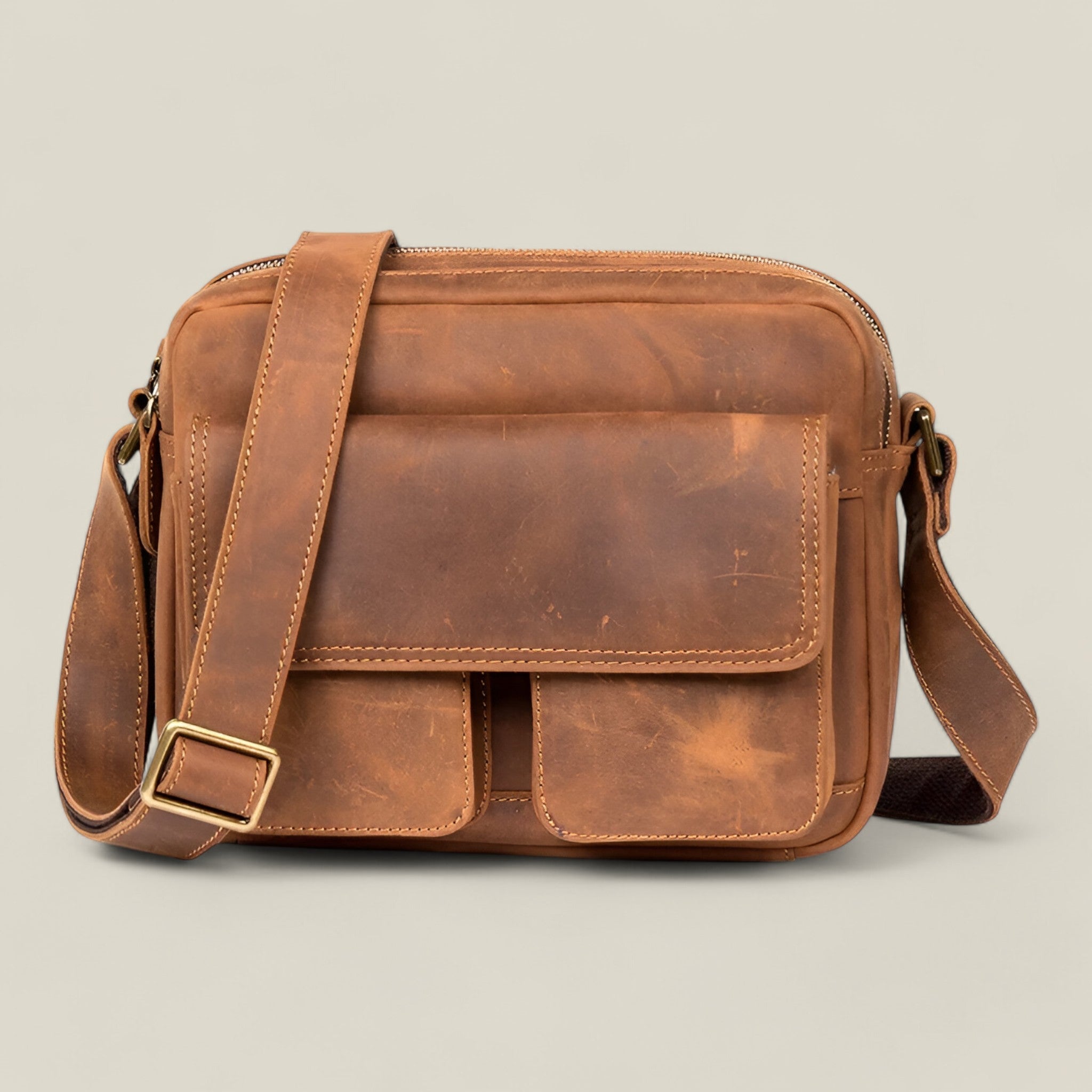 David - Elegante vintage schoudertas met een ruim ontwerp en stijlvolle afwerking