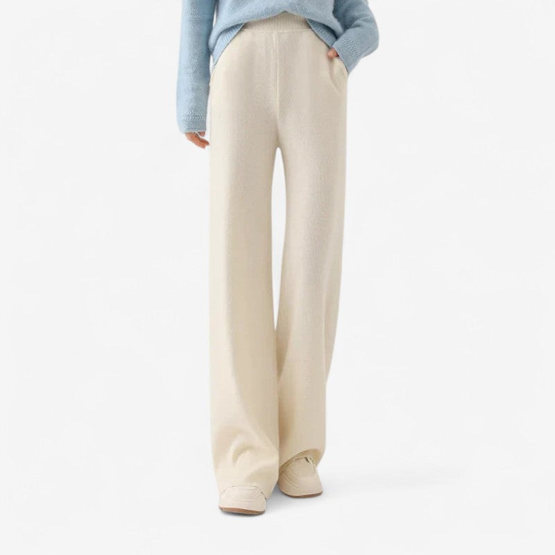 Maria - Pantalon met Wijde Pijpen en Elastische Taille