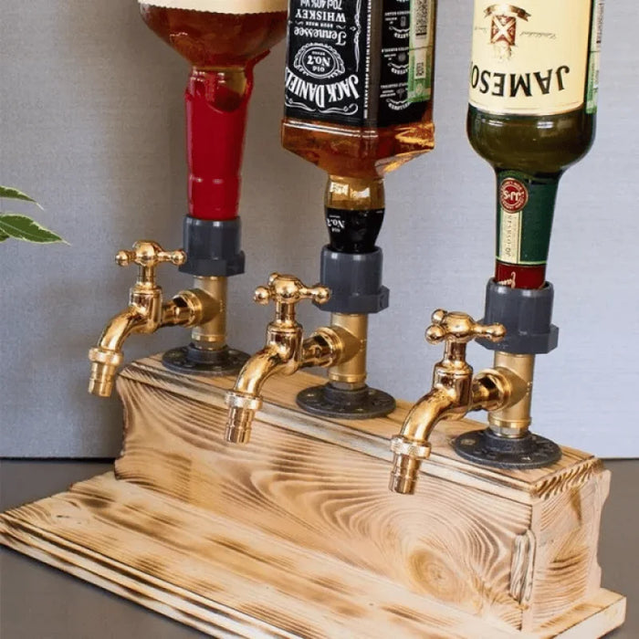 PourLoom - Elegante houten drankdispenser met tijdloos silhouet en soepel stromende kraan