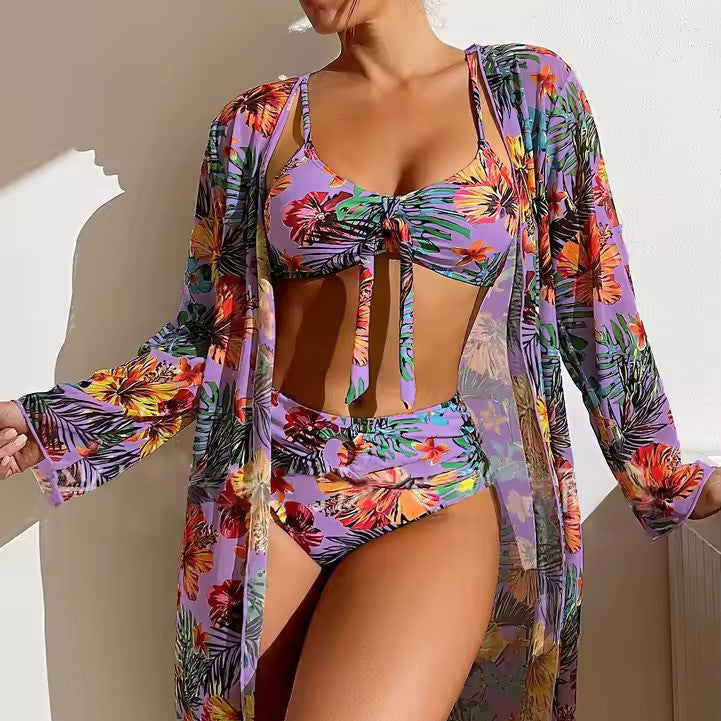Zaria – Trendy bikiniset met hoge taille en stijlvolle cover-up